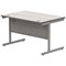 Polaris 1200mm Rectangular Desk, Silver Cantilever Leg, Grey Oak