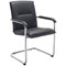 First Stratus Tuscany Leather Look Visitor Chair, Black