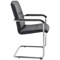 First Stratus Tuscany Leather Look Visitor Chair, Black