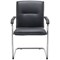 First Stratus Tuscany Leather Look Visitor Chair, Black