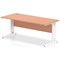 Impulse 1800mm Rectangular Desk, White Cable Managed Leg, Beech