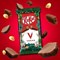 Nestle KitKat 4 Finger Vegan Chocolate Biscuit Bar, 41.5g, Pack of 24