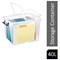 Strata Smart Box With Clip-On Folding Lid, 40 Litres, Clear