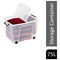 Strata Smart Box With Clip-On Folding Lid and Wheels, 75 Litres, Clear