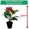 Fixtures Artificial Green & Red Leaves Plant, 40cm