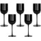 Belgravia Plastic Wine/Champagne Glasses, Black, Pack of 6