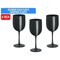 Belgravia Plastic Wine/Champagne Glasses, Black, Pack of 6