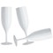 Belgravia Plastic Champagne Flutes, White, Pack of 6