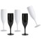 Belgravia Plastic Champagne Flutes, White, Pack of 6