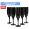 Belgravia Plastic Champagne Flutes, Black, Pack of 6