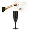 Belgravia Plastic Champagne Flutes, Black, Pack of 6