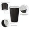 Belgravia Triple Walled Ripple Paper Cups, 8oz, Black, Pack of 25