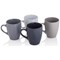 Sabichi Stoneware Mugs, 365ml, Assorted Grey's, Pack of 4