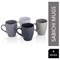 Sabichi Stoneware Mugs, 365ml, Assorted Grey's, Pack of 4