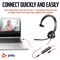 Poly Blackwire 3315 Monaural Microsoft Teams Certified USB-C Headset +3.5mm Plug +USB-C/A Adapter 8X