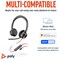 Poly Blackwire 8225 Stereo Microsoft Teams Certified USB-C Headset +USB-C/A Adapter 8X225AA