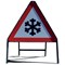 Winter Hazard Snow and Ice Warning Sign, 600mm, Red/White