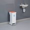 Fire Retardant Steel Sackholder Pedal Bin, 28 Litre, White Body with Orange Lid