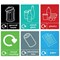 VFM Slim Recycling Bins with Range of Stickers, 60 Litre Each, Pack of 3