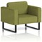 Brixworth Armchair, With Black Legs, In Rivet Fabric, Olive