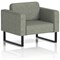 Brixworth Armchair, With Black Legs, In Rivet Fabric, Vitreous