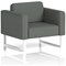 Brixworth Armchair, With White Legs, In Sumi Fabric, Kobe