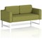 Brixworth 2 Seater Sofa, With White Legs, In Rivet Fabric, Olive