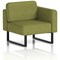 Brixworth Modular Seating Left Unit, With Black Legs, In Rivet Fabric, Olive