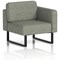 Brixworth Modular Seating Left Unit, With Black Legs, In Rivet Fabric, Vitreous