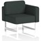 Brixworth Modular Seating Left Unit, With White Legs, In Rivet Fabric, Charcoal