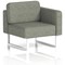 Brixworth Modular Seating Left Unit, With White Legs, In Rivet Fabric, Vitreous