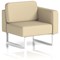 Brixworth Modular Seating Left Unit, With White Legs, In Sumi Fabric, Zen