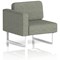 Brixworth Modular Seating Right Unit, With White Legs, In Rivet Fabric, Vitreous