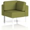 Brixworth Modular Seating Corner Unit, With White Legs, In Rivet Fabric, Olive