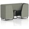 Brixworth 2 Seater Booth with Table, Black Legs, Black Table, Rivet Fabric, Vitreous Panels And Charcoal Sofa