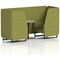 Brixworth 2 Seater Booth with Table, Black Legs, Grey/Black Table, Rivet Fabric, Olive Panels And Sofa