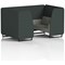 Brixworth 4 Seater Booth, Black Legs, Rivet Fabric, Charcoal Panels And Vitreous Sofa