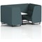 Brixworth 4 Seater Booth with Table, Black Legs, White/Black Table, X2 Fabric, Polygon Panels And Sofa