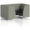 Brixworth 4 Seater Booth, White Legs, Rivet Fabric, Vitreous Panels And Charcoal Sofa