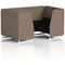 Brixworth 4 Seater Booth, White Legs, X2 Fabric, Theory Panels And Diameter Sofa