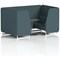 Brixworth 4 Seater Booth with Table, White Legs, Black/Silver Table, X2 Fabric, Polygon Panels And Sofa