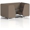 Brixworth 4 Seater Booth with Table, White Legs, Black/Silver Table, X2 Fabric, Theory Panels And Sofa