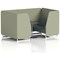 Brixworth 4 Seater Booth with Table, White Legs, Black/Silver Table, Main Line Flax Fabric, Newbury Panels And Westminster Sofa