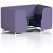 Brixworth 4 Seater Booth with Table, White Legs, Black/Silver Table, Synergy Fabric, Order Panels And Alike Sofa