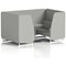 Brixworth 4 Seater Booth with Table, White Legs, Grey/Silver Table, Sumi Fabric, Tokyo Panels And Sofa