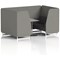 Brixworth 4 Seater Booth with Table, White Legs, Grey/Silver Table, X2 Fabric, Number Panels And Arithmetic Sofa