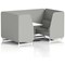 Brixworth 4 Seater Booth with Table, White Legs, White/Silver Table, Sumi Fabric, Tokyo Panels And Sofa