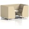 Brixworth 4 Seater Booth with Table, White Legs, White/Silver Table, Sumi Fabric, Zen Panels And Sofa