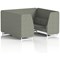 Brixworth 6 Seater Booth, White Legs, Rivet Fabric, Vitreous Panels And Sofa