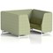 Brixworth 6 Seater Booth, White Legs, Rivet Fabric, Burnish Panels And Olive Sofa